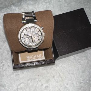 Silver & Rhinestone Michael Kors Watch